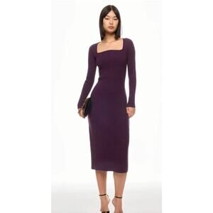 Jason Wu Square Neck Ribbed Knit Midi Dress Size Small ♡Ladies